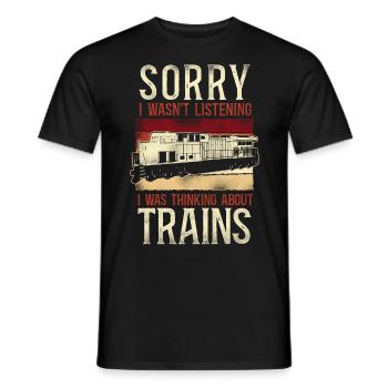 Freight Diesel Train Driver - Men's T-Shirt - black - Front - AI Model Male 178 light (178cm)