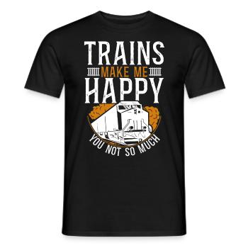 Freight Diesel Train Driver - Men's T-Shirt - black - Front - AI Model Male 178 light (178cm)
