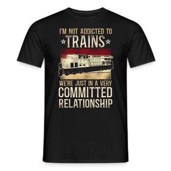 Freight Diesel Train Driver - Men's T-Shirt - black - Front - AI Model Male 178 light (178cm)