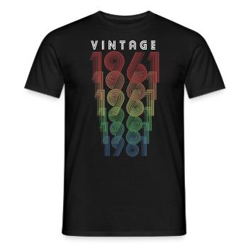 Millésime 1961 Année de naissance 1961 Millésime Anniversaire - T-shirt homme - noir - Devant - AI Model Male 178 light (178cm)