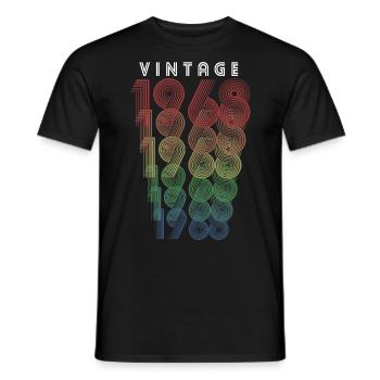 Millésime 1968 Année de naissance 1968 Millésime Anniversaire - T-shirt homme - noir - Devant - AI Model Male 178 light (178cm)