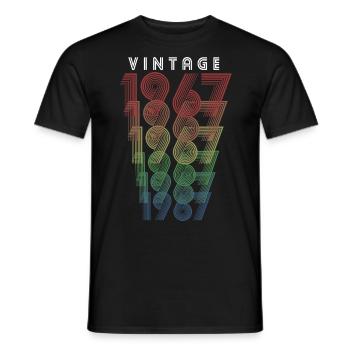 Vintage 1967 Year of birth 1967 Vintage Birthday - Men's T-Shirt - black - Front - AI Model Male 178 light (178cm)
