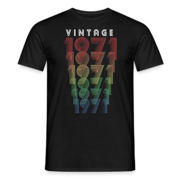 Vintage 1971 Year of birth 1971 Vintage Birthday - Men's T-Shirt - black - Front - AI Model Male 178 light (178cm)