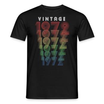 Millésime 1972 Année de naissance 1972 Millésime Anniversaire - T-shirt homme - noir - Devant - AI Model Male 178 light (178cm)