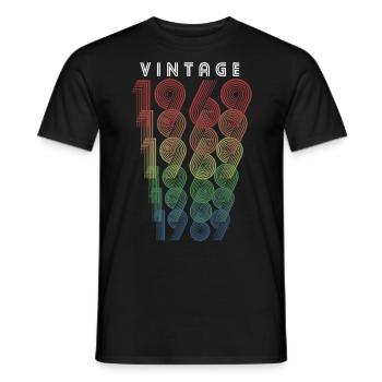 Millésime 1969 Année de naissance 1969 Millésime Anniversaire - T-shirt homme - noir - Devant - AI Model Male 178 light (178cm)