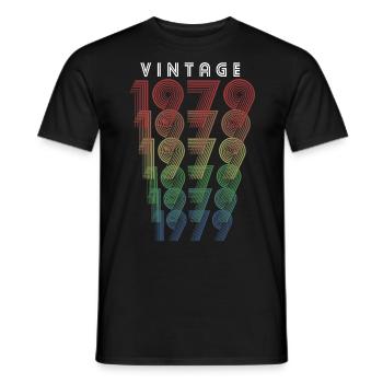 Vintage 1979 Geburtsjahr 1979 Jahrgang Geburtstag - Männer T-Shirt - Schwarz - Vorne - AI Model Male 178 light (178cm)