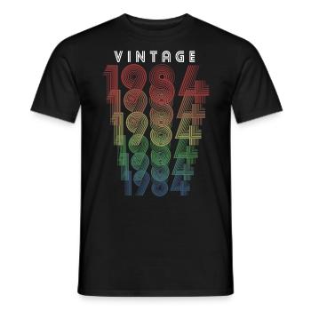 Vintage 1984 Year of birth 1984 Vintage Birthday - Men's T-Shirt - black - Front - AI Model Male 178 light (178cm)