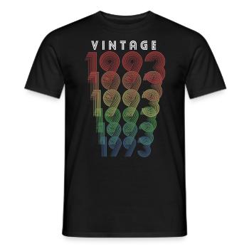 Vintage 1993 Year of birth 1993 Vintage Birthday - Men's T-Shirt - black - Front - AI Model Male 178 light (178cm)