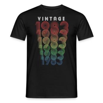 Vintage 1983 Year of birth 1983 Vintage Birthday - Men's T-Shirt - black - Front - AI Model Male 178 light (178cm)