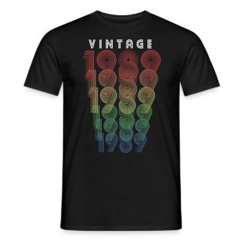 Millésime 1989 Année de naissance 1989 Millésime Anniversaire - T-shirt homme - noir - Devant - AI Model Male 178 light (178cm)