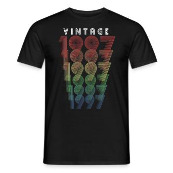 Millésime 1997 Année de naissance 1997 Millésime Anniversaire - T-shirt homme - noir - Devant - AI Model Male 178 light (178cm)