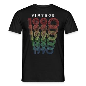 Vintage 1990 Year of birth 1990 Vintage Birthday - Men's T-Shirt - black - Front - AI Model Male 178 light (178cm)