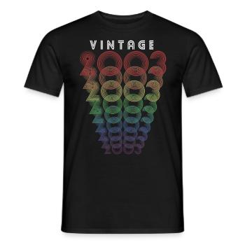 Vintage 2003 Year of birth 2003 Vintage Birthday - Men's T-Shirt - black - Front - AI Model Male 178 light (178cm)