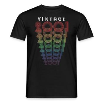 Vintage 2001 Year of birth 2001 Vintage Birthday - Men's T-Shirt - black - Front - AI Model Male 178 light (178cm)