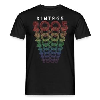 Millésime 2005 Année de naissance 2005 Millésime Anniversaire - T-shirt homme - noir - Devant - AI Model Male 178 light (178cm)