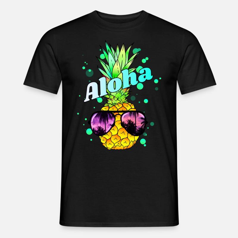 coole Ananas Aloha - Männer T-Shirt - Schwarz
