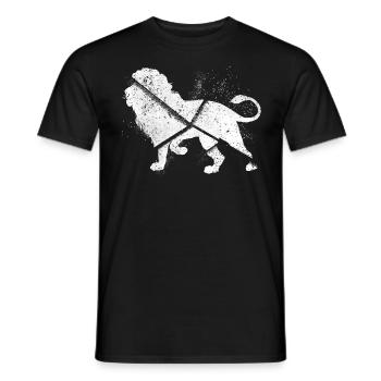 Lion Predator Animal Grunge Splash Wild Strong - Men's T-Shirt - black - Front - AI Model Male 178 light (178cm)