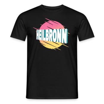 Heilbronn Germany City Font Vintage Retro - Men's T-Shirt - black - Front - AI Model Male 178 light (178cm)
