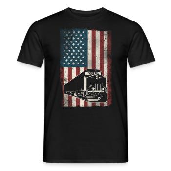 Freight Diesel Train Driver - Men's T-Shirt - black - Front - AI Model Male 178 light (178cm)