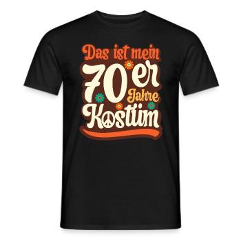 70er Jahre Party Mottoparty Outfit Kostüm 1970er - Männer T-Shirt - Schwarz - Vorne - AI Model Male 178 light (178cm)