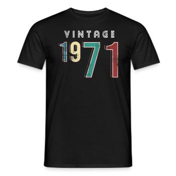 Vintage 1971 Geburtstag Jahrgang Geburtsjahr 1971 - Männer T-Shirt - Schwarz - Vorne - AI Model Male 178 light (178cm)