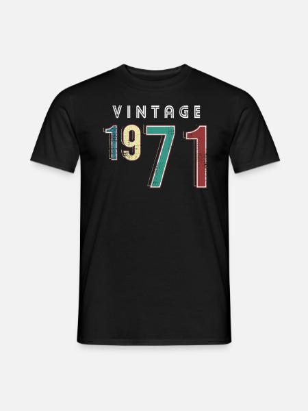 Vintage 1971 Geburtstag Jahrgang Geburtsjahr 1971 - Männer T-Shirt - Schwarz