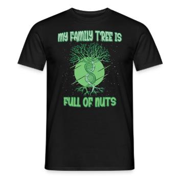 My Family Tree Full Of Nuts Funny Family Tree - Men's T-Shirt - black - Front - AI Model Male 178 light (178cm)