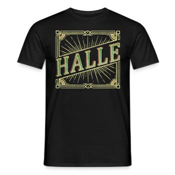 Hall Germany City Font Vintage Retro - Men's T-Shirt - black - Front - AI Model Male 178 light (178cm)