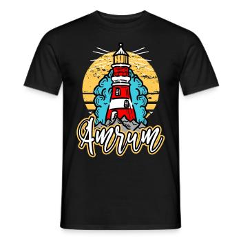 Amrum Allemagne City Lighthouse Skyline Font - T-shirt homme - noir - Devant - AI Model Male 178 light (178cm)