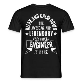Legendary electrical engineering engineer is a profession here - Men's T-Shirt - black - Front - AI Model Male 178 light (178cm)