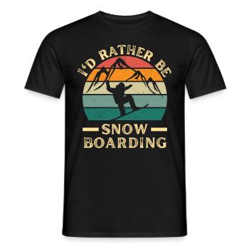 Snowboarden Snowboarding mit Snowboard retro - Männer T-Shirt - Schwarz - Vorne - AI Model Male 178 light (178cm)