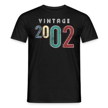 Millésime 2002 Anniversaire Année de naissance 2002 - T-shirt homme - noir - Devant - AI Model Male 178 light (178cm)