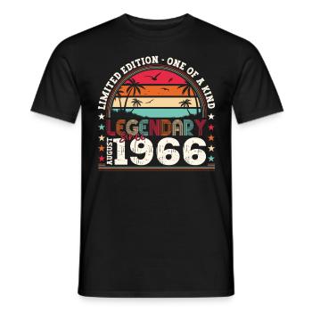 Legendär August 1966 56. Geburtstag Geschenk Fun - Männer T-Shirt - Schwarz - Vorne - AI Model Male 178 light (178cm)