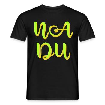 na du zwe gelb - Männer T-Shirt - Schwarz - Vorne - AI Model Male 178 light (178cm)