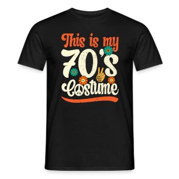 70s Party Outfit Costume 1970s Theme Party - Men's T-Shirt - black - Front - AI Model Male 178 light (178cm)