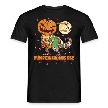Pumpkinsaurus Dinosaure Drôle Halloween T Rex - T-shirt homme - noir - Devant - AI Model Male 178 light (178cm)
