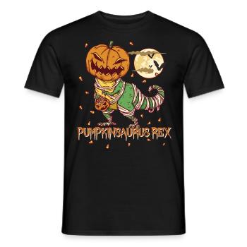 Pumpkinsaurus Dinosaure Drôle Halloween T Rex - T-shirt homme - noir - Devant - AI Model Male 178 light (178cm)
