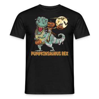Pumpkinsaurus Dinosaure Drôle Halloween T Rex - T-shirt homme - noir - Devant - AI Model Male 178 light (178cm)