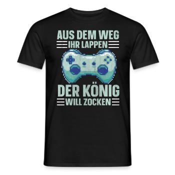 Aus Dem Weg Ihr Lappen der König Will Zocken Gamer - Männer T-Shirt - Schwarz - Vorne - AI Model Male 178 light (178cm)