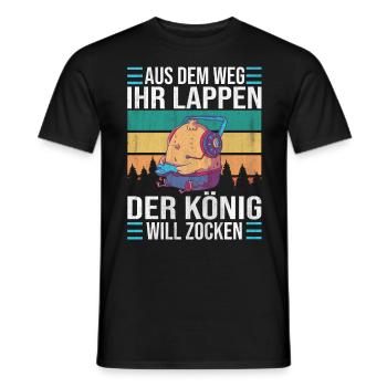 Aus Dem Weg Ihr Lappen der König Will Zocken Gamer - Männer T-Shirt - Schwarz - Vorne - AI Model Male 178 light (178cm)