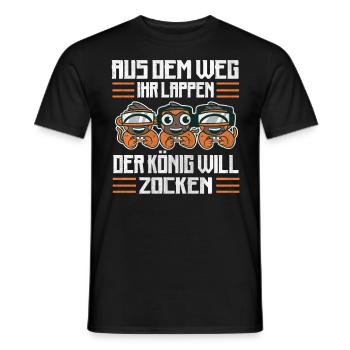 Aus Dem Weg Ihr Lappen der König Will Zocken Gamer - Männer T-Shirt - Schwarz - Vorne - AI Model Male 178 light (178cm)