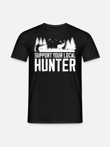 Buck Deer Hunting Hunter Support - Mænd T-shirt - sort