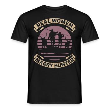 Buck Deer Hunting Hunter Marriage - Männer T-Shirt - Schwarz - Vorne - AI Model Male 178 light (178cm)