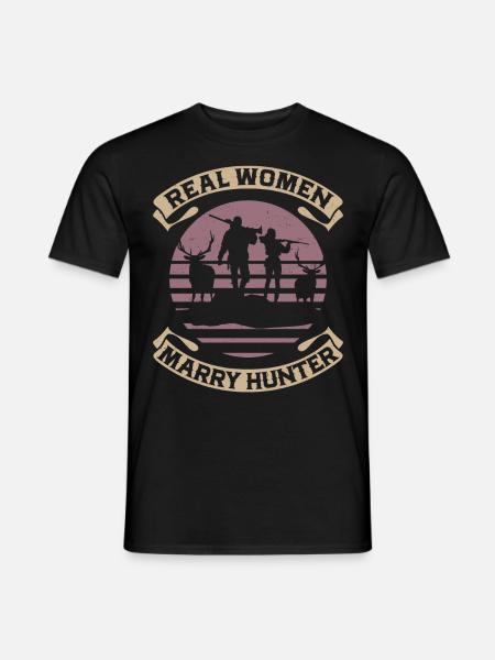 Buck Deer Hunting Hunter Marriage - Men's T-Shirt - black