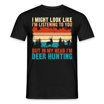Buck Deer Hunting Hunter Vintage - Männer T-Shirt - Schwarz - Vorne - AI Model Male 178 light (178cm)