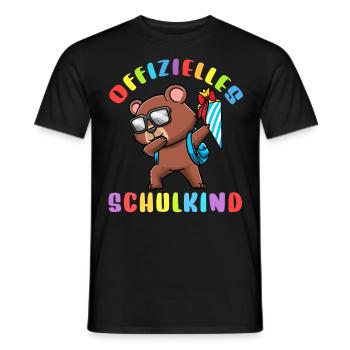 Schulkind Einschulung Bär - Männer T-Shirt - Schwarz - Vorne - AI Model Male 178 light (178cm)
