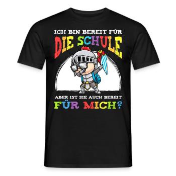 Schulkind Einschulung Ritter - Männer T-Shirt - Schwarz - Vorne - AI Model Male 178 light (178cm)