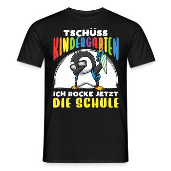 Schulkind Einschulung Pinguin - Männer T-Shirt - Schwarz - Vorne - AI Model Male 178 light (178cm)