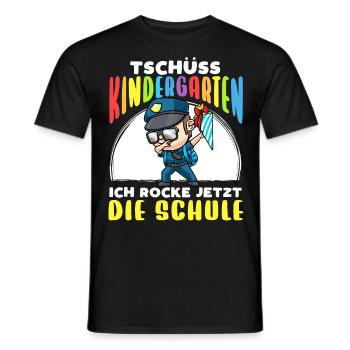 Schulkind Einschulung Polizei - Männer T-Shirt - Schwarz - Vorne - AI Model Male 178 light (178cm)