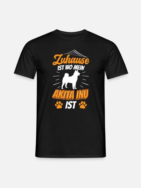 Zuhause ist wo mein Akita Inu ist - Männer T-Shirt - Schwarz